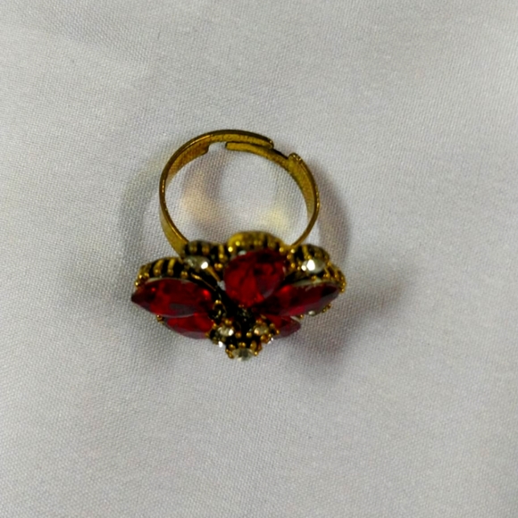 Royal Red Flower Ring - Picture 2 of 2